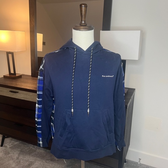 FIVE CM Carpe Diem panel hoodie. (Blue) - Picture 1 of 4
